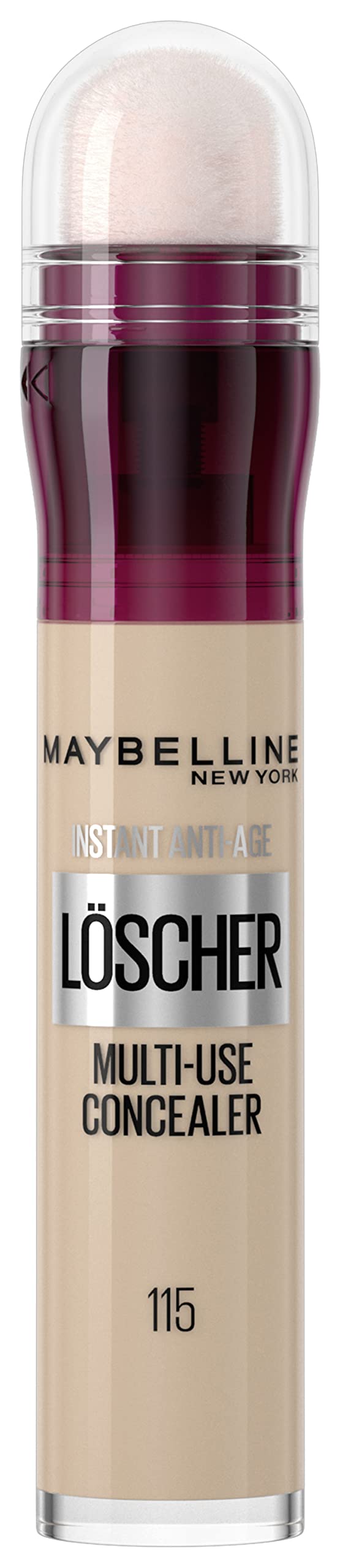Maybelline New York Concealer, Instant Anti-Age Effect Concealer, Eraser with Micro Eraser Applicator, No. 115 Warm light, 6.8 ml