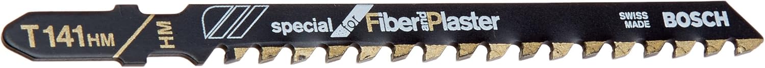 Bosch T141HM1 1-Piece 4 In. 6 TPI Carbide-Tipped Special for Fiber and Plaster T-Shank Jig Saw Blades