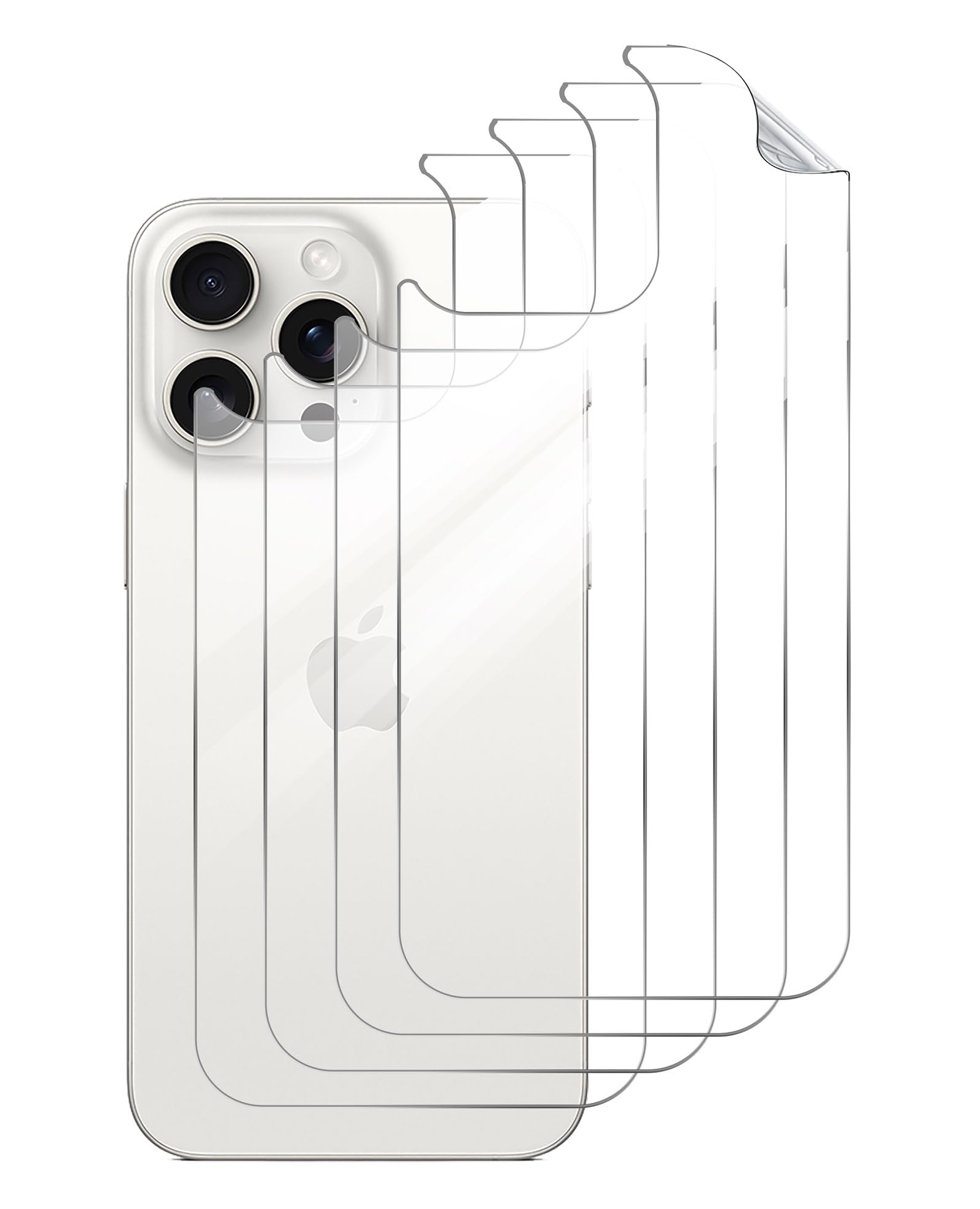 GIOPUEY[4 Pack Back Protector Compatible with iPhone 15 Pro, iPhone 15 Pro Back Protector Film, Soft TPU, Thin, High Transparency, Scratch Resistant, Bon-Slip - Clear