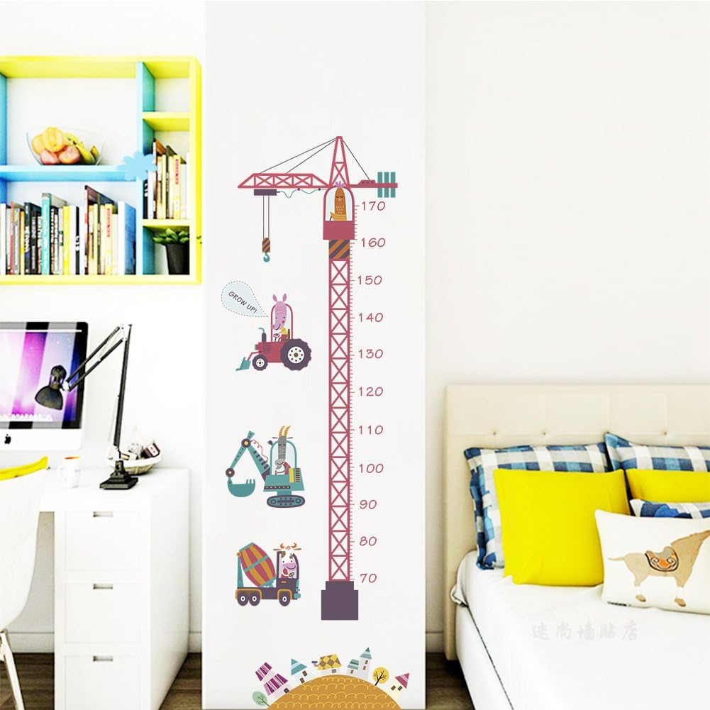 Croissance Hauteur Toise Amovible Stickers Muraux Autocollants Wallpark Animal Travaux Vehicule Voiture Tracteur De Grue A Tour Grue Dexcavatrice Enfants Bebe Chambre Pepiniere Diy Stickers Mural Bebe Puericulture Decorations Murales Centroarco Com
