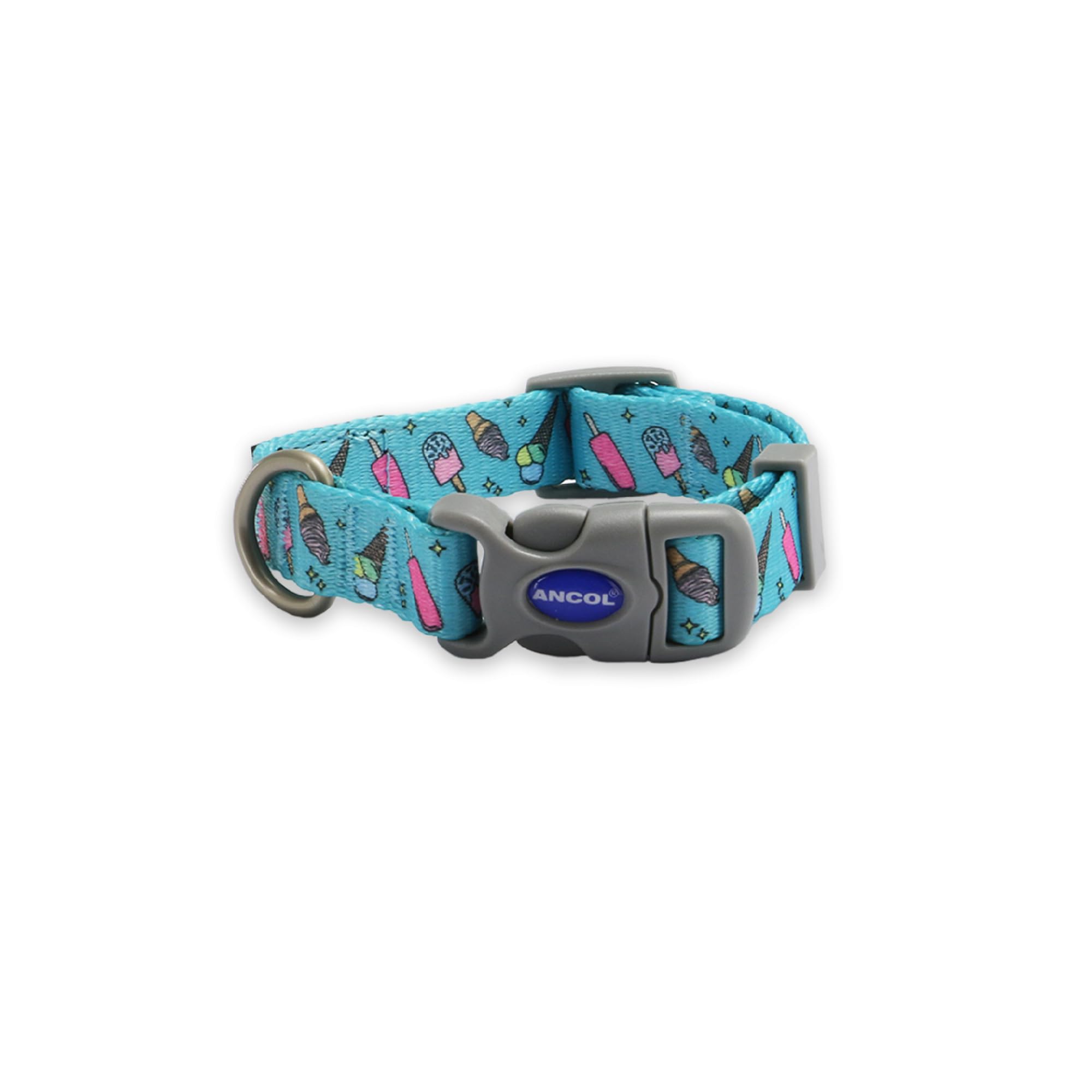 Ancol Soho Dog Collar Ice Cream Patterned - 100% Recycled Fabric Comfortable Pet Accessory - Sturdy Adjustable Buckle Puppy Neckband - Small — image 1