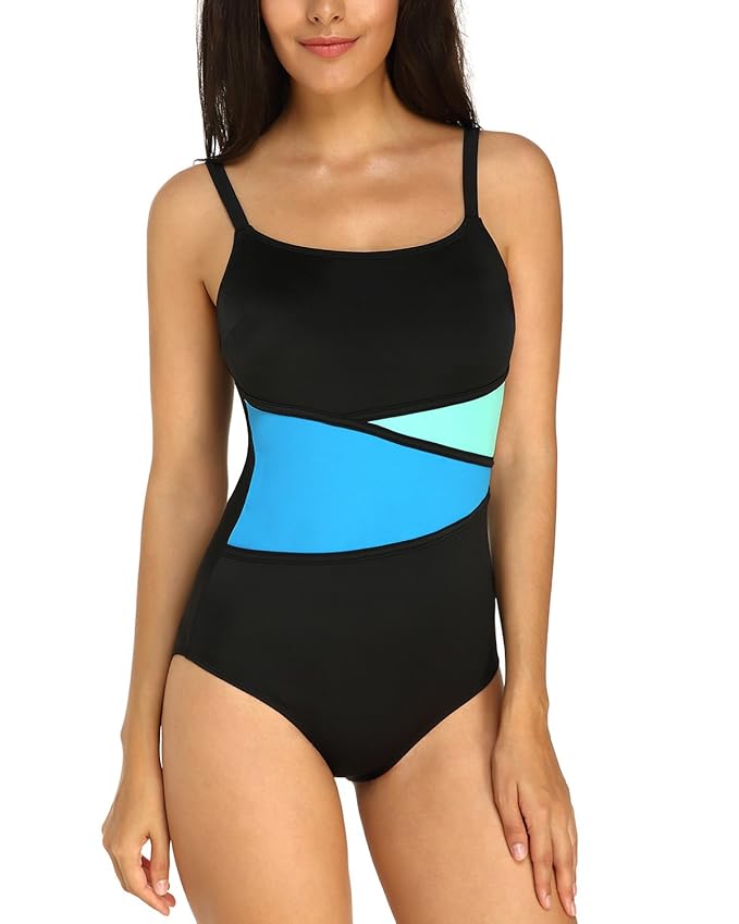 KISSLACE Damen Badeanzüge Bauchweg Einteiler Große Größe Figurformend Tankini Push Up Monokini Bademode Shape Badeanzug Bades