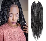 Una 12 Inch Senegalese Twist Crochet Braids(22Strand/Piece) Freetress Havana Mambo Twist Braiding Hair Extensions (3-piece, 1B)