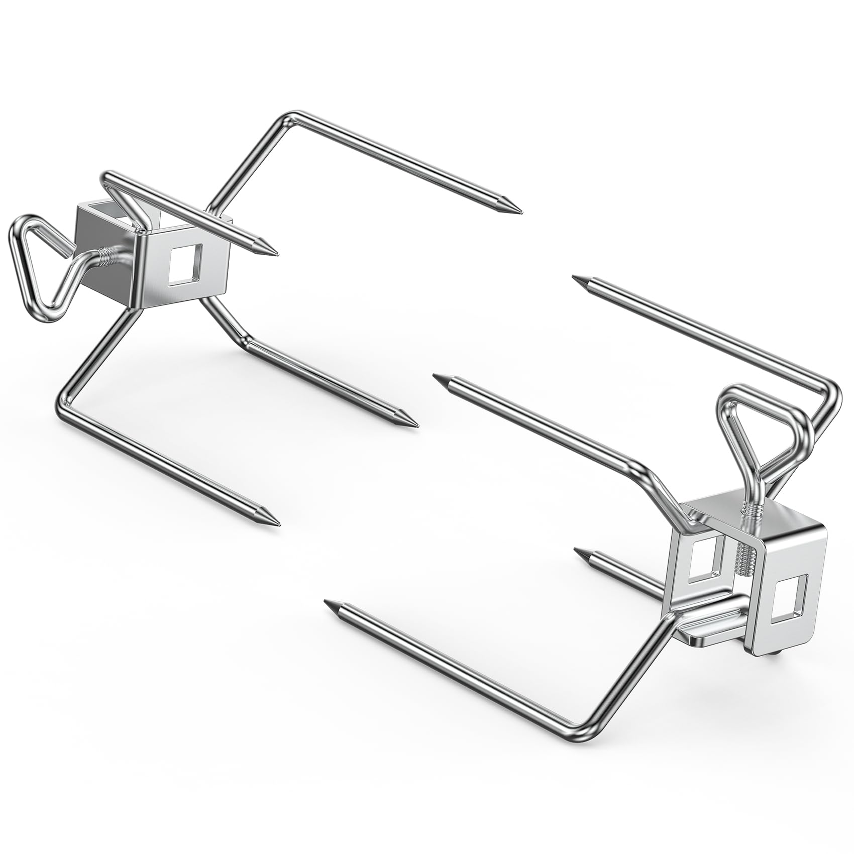 Onlyfire Stainless Steel Rotisserie Forks, 2 Pieces, Fits for Weber 10MM and 8MM Square Spit Rods