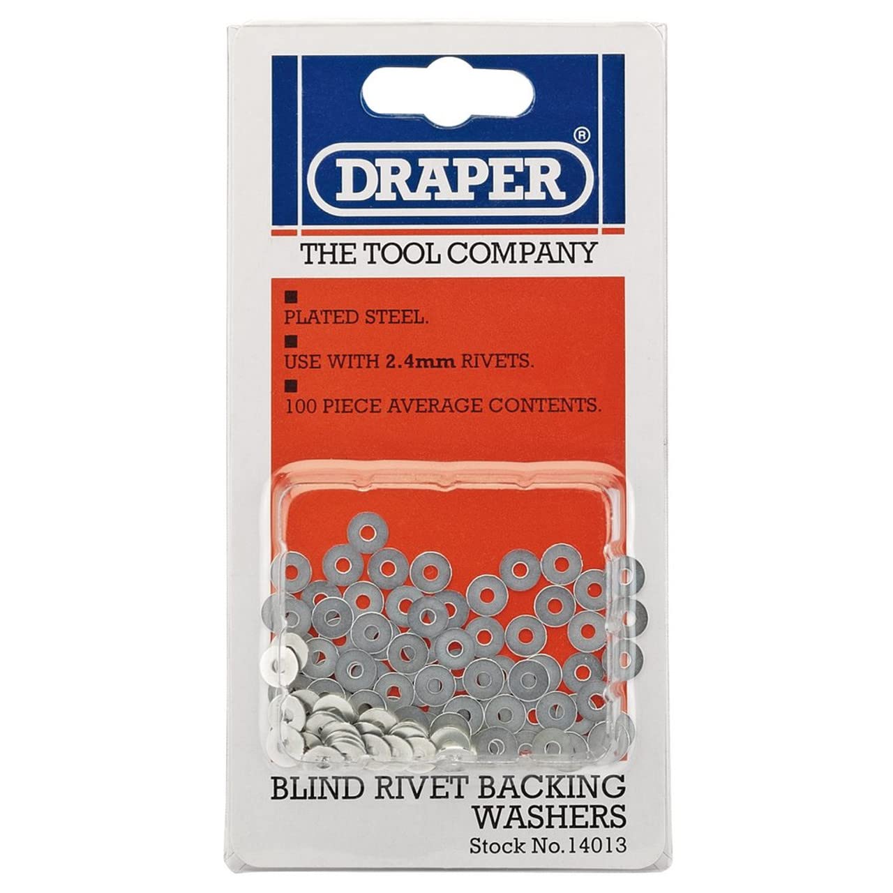 Draper 14013 Rivet 2.4 mm Backing Washers