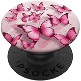 Cute Pink Butterfly Pattern PopSockets Adhesive PopGrip