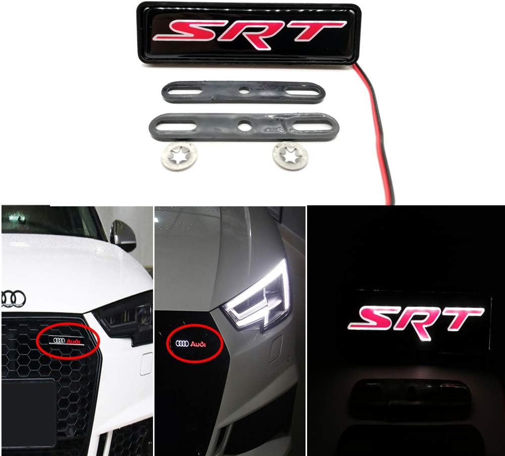 Car Front Grilled Star Emblem LED Illuminated Logo Center Front Badge Lamp Light For Jeep Dodge SRT Accessories
