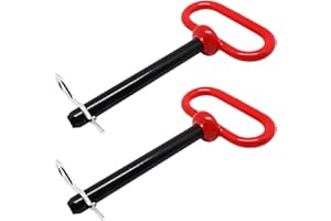 YuGtcen Hitch Pin 2 Pcs, 3/8 x 4 inch Tractor Towing Hitch Pin and Clip, Red Handle Trailer Hitch Pin Gate Pins for Towing RV, Truck, Boat, Car, Tractor (3/8x4)