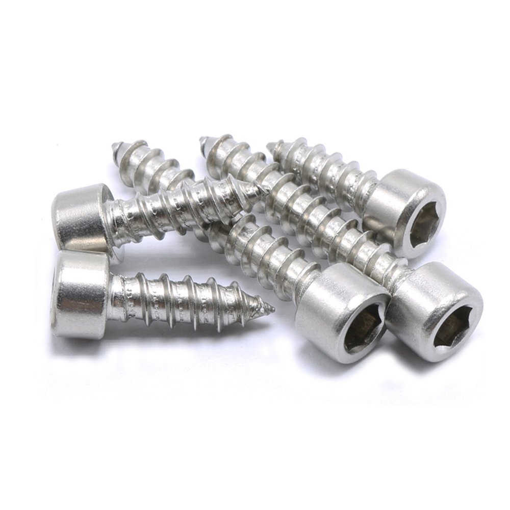 M4 30Pcs Tapping Screws Stainless Steel Hex Socket Cap Head Self