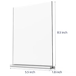 newnewshow Acrylic Sign Holder 5.5x8.5 Inch 3 Pack