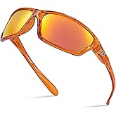 Xagger Polarized Wrap Around Sport Sunglasses for Men Women TR90 Frame