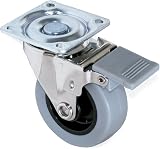 Emuca Pack of 4 Grey Furniture Castors 50mm with 2 Brakes M8x15 bolt view 7