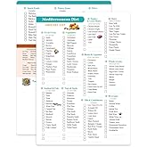 lovielf Reusable Mediterranean Diet Meal Plan and Grocery List, Heart Healthy Food List with Recipes for High Blood Pressure Diabetic Weightloss Grocery & Shopping List Guide, Diet Food Chart Meal Plan Double Sided Erasable material A4 size