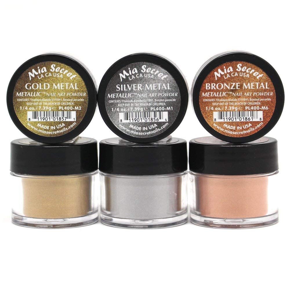 Mia Secret -Metallic Nail Acrylic Powder set of 6 - Buy ...