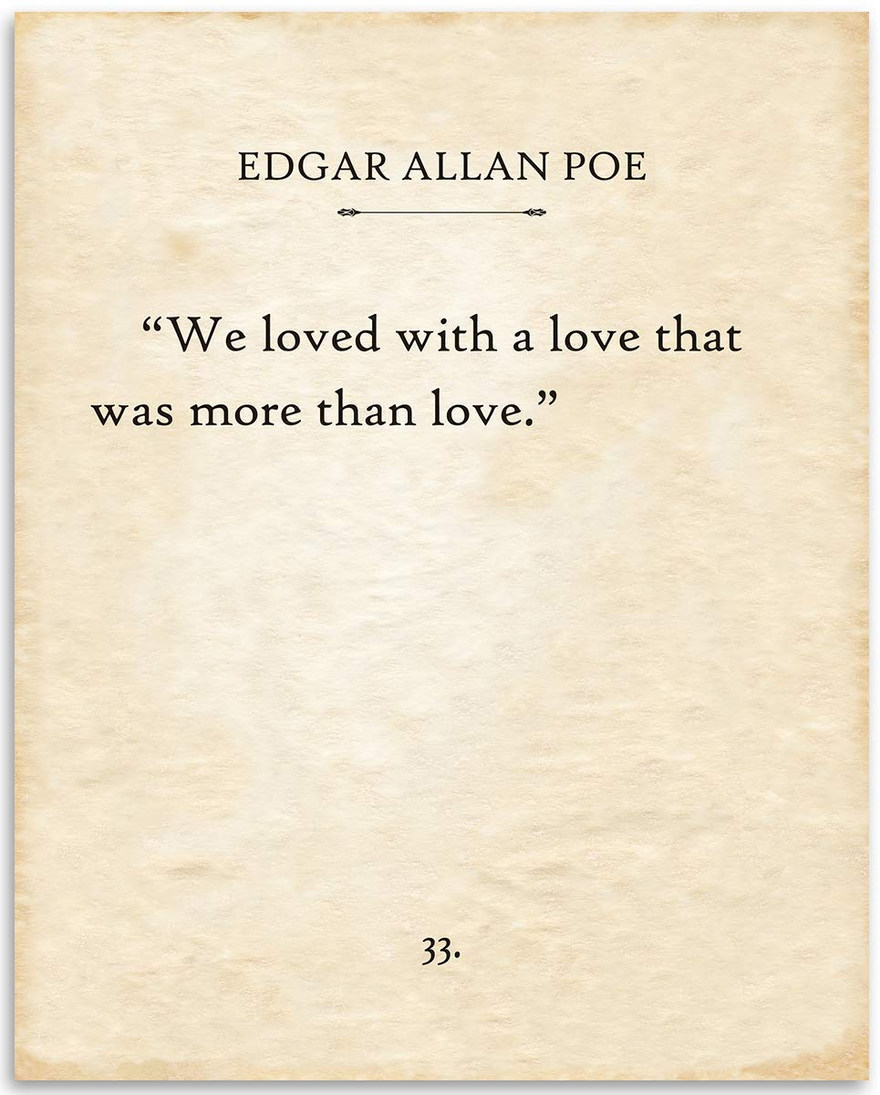 Amazon Com Edgar Allan Poe We Loved With A Love 11x14 Unframed Typography Book Page Print Great Gift For Romantic Poetry And Annabel Lee Fans Under 15 Handmade