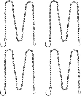 Gobesty Hängenden Korb Ketten, 4 Stück 88,9 cm Aufhängekette Ketten Zum Aufhängen Haken Metallkette für Blumentöpfe, Vogelfutterspender, Vogeltränke, Pflanzgefäße, Laternen, Billboard