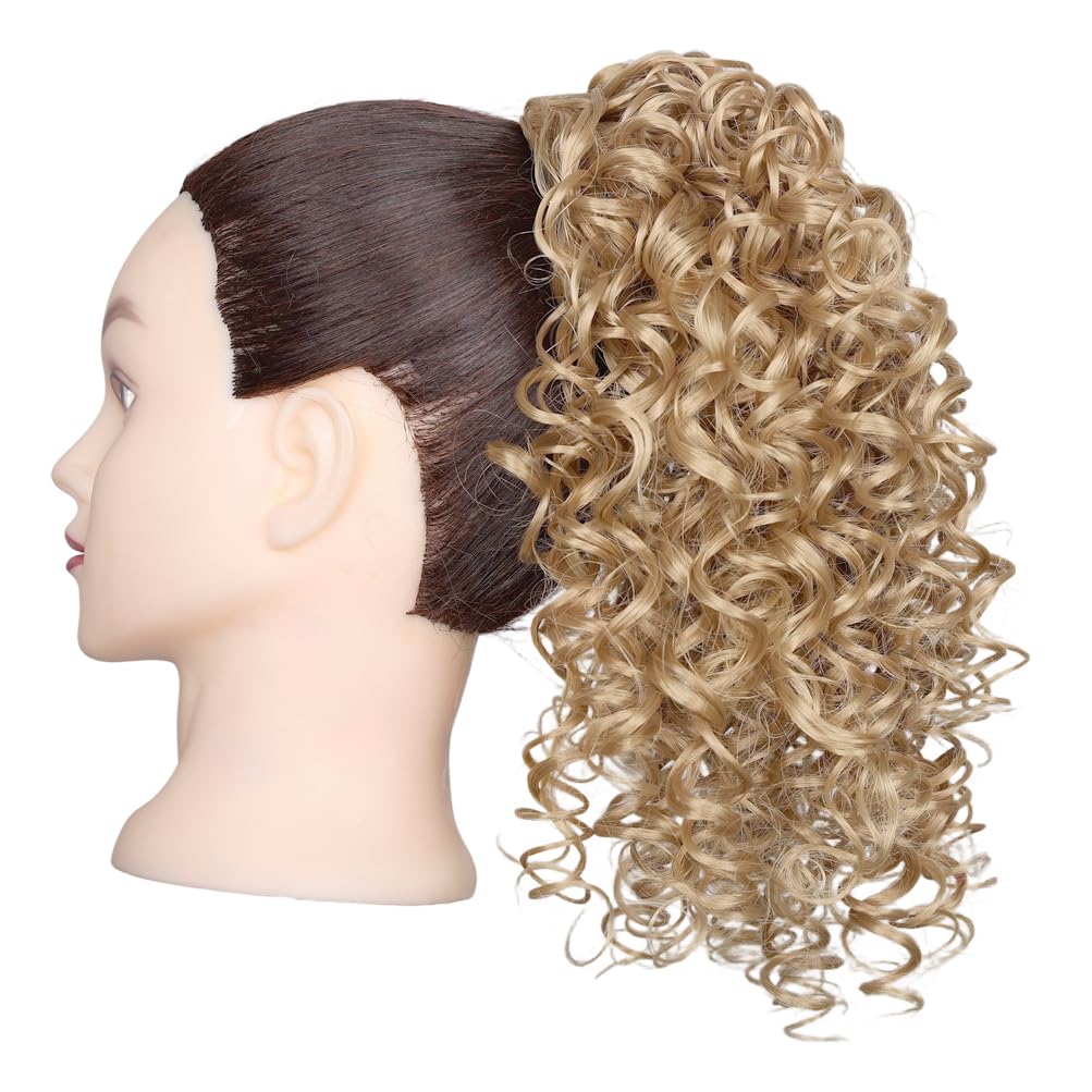 Photo 1 of Xiaofeng Spring Curly Ponytail Hairpiece Blonde Drawstring Synthetic Ponytail Extension for Women and Girls Daily Use (27#, 12 Inches)