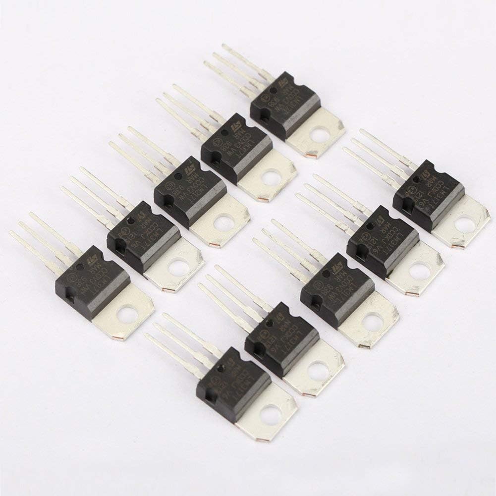 10pcs LM317T LM317 1.2V to 37V 1.5A Adjustable Voltage IC Regulator