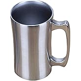 OrgMemory Insulated Cup, Stainless Steel Coffee Mug, 20 oz Coffee Mug, (560 ml), Double Wall Beer Stein, Tumbler with Handle, Insulated Beer Mug with Lid