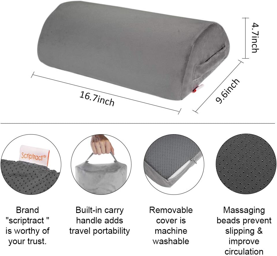 Ergonomic Foot Rest Cushion Under Desk with High Rebound Ergonomic Foam Non-Slip Half-Cylinder Footstool Footrest Ottoman for Home Office Desk Airplane Travel (Grey) : Office Products