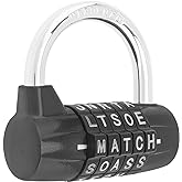 5 Letter Word Lock Combination Locks,Resettable Safety Padlock,Black | for School Gym Locker,Sports Locker,Fence,Toolbox,Case,Hasp Storage