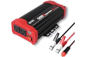 500W Car Power Inverter DC 12V to 110V AC Converter and Peak Power 1000W Car Inverter with 2 x 2.1A Dual USB Ports Quick Char
