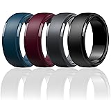 Egnaro Men's Silicone Wedding Rings: Classic Black