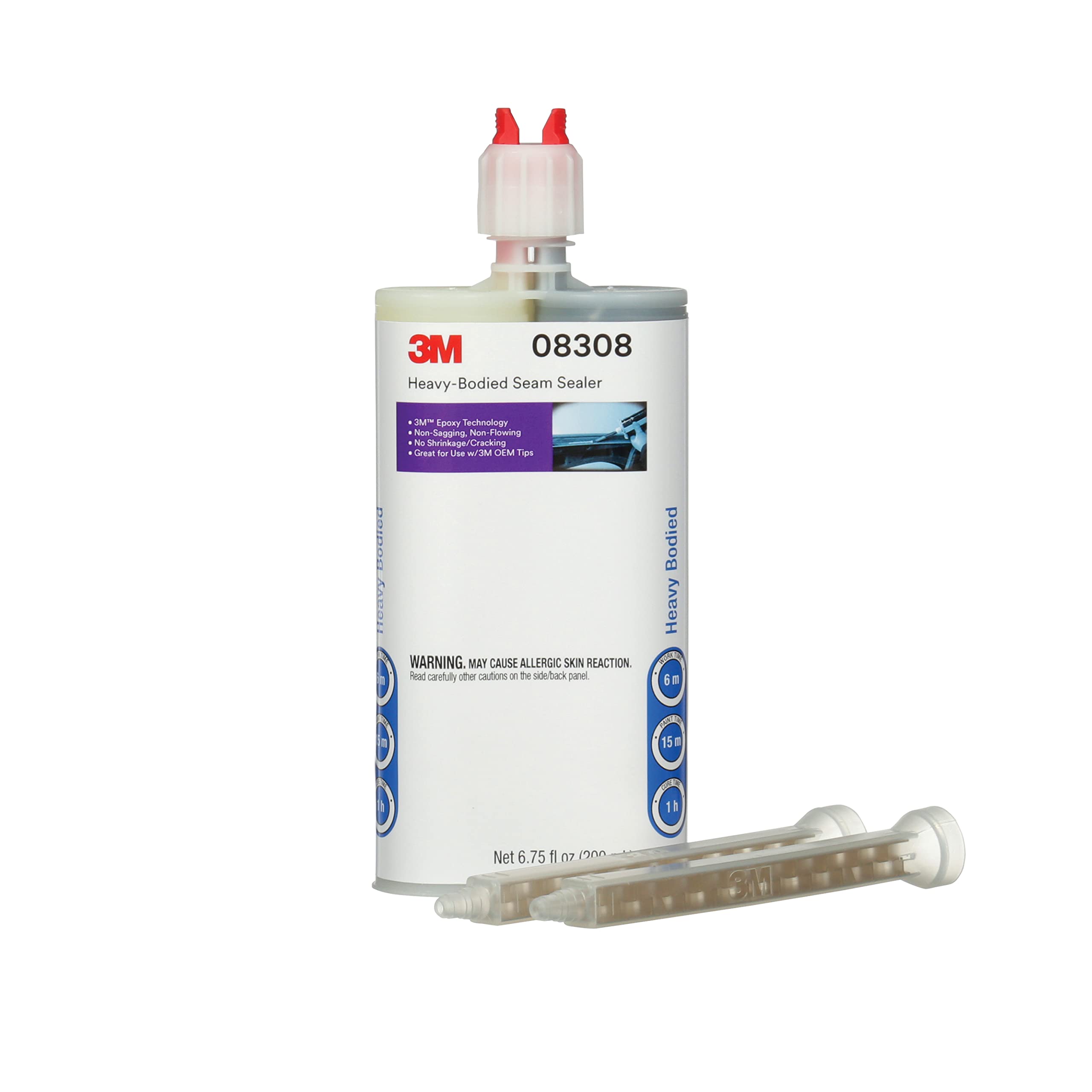 Photo 1 of 3M Heavy-Bodied Seam Sealer, 08308, Two-Part, Self-Mixing, Automotive Epoxy, 200 ml/6.75 fl oz Cartridge , Black