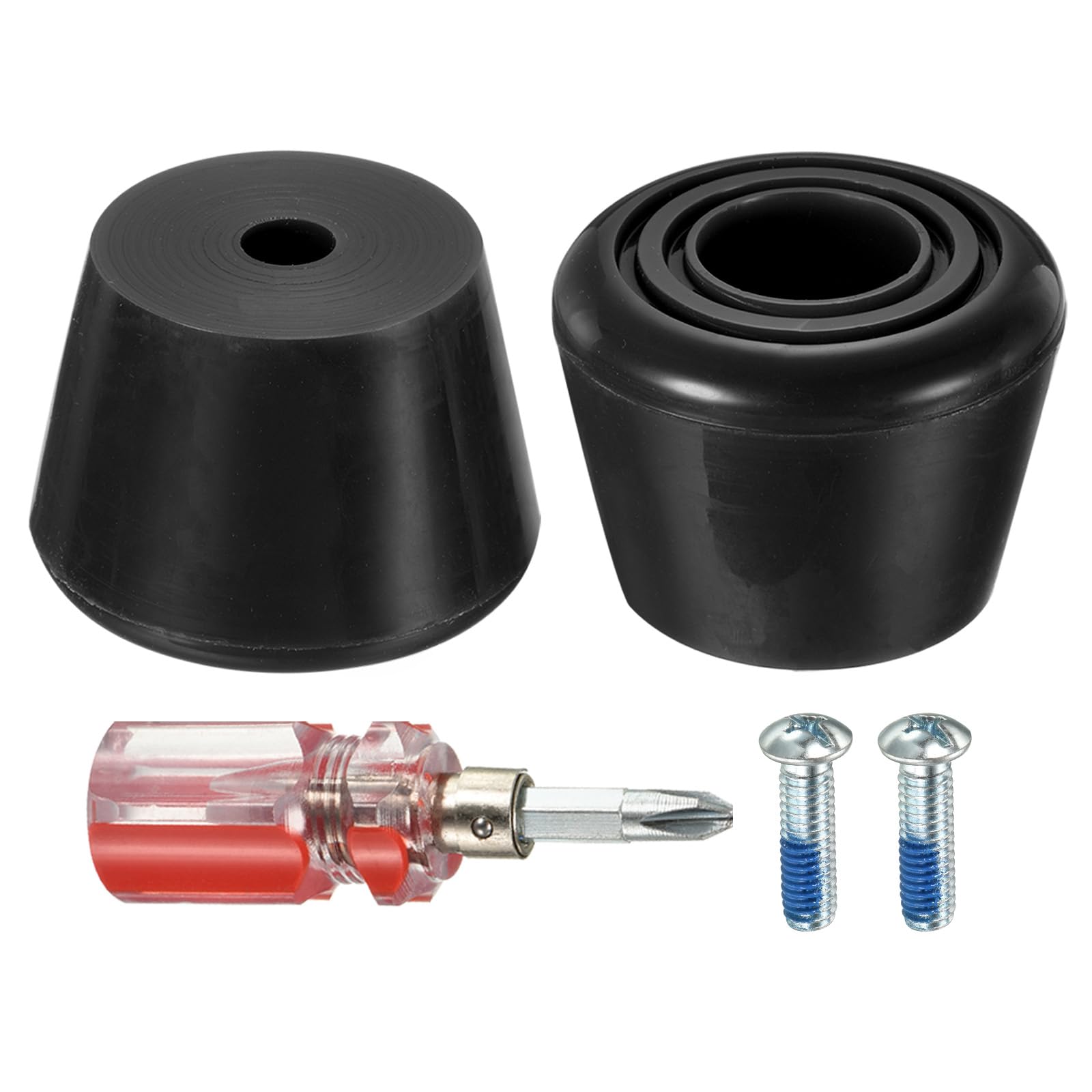 M METERXITY Roller Skate Stopper - Rubber Brake Block Toe Stops, Adjustable with Screwdriver, Apply to Roller Skate (1.46 Inch 1.85 Inch Dia, Black)