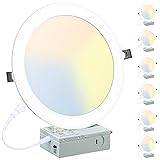 6 Pack 8 Inch LED Recessed Lighting with Junction