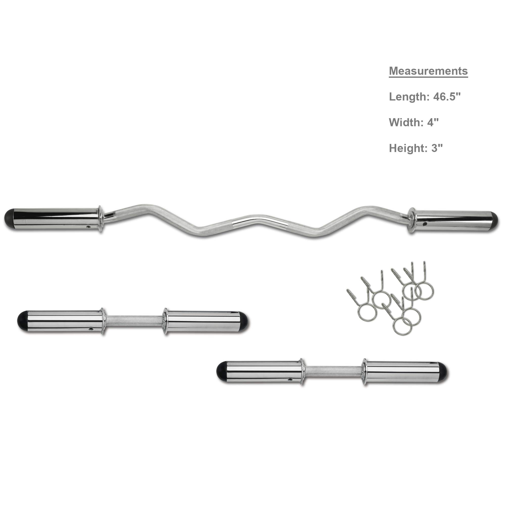 Marcy Olympic Hollow Bar Kit Chrome Curl Bar Dumbbell Handles and Spring Collars ODC-21