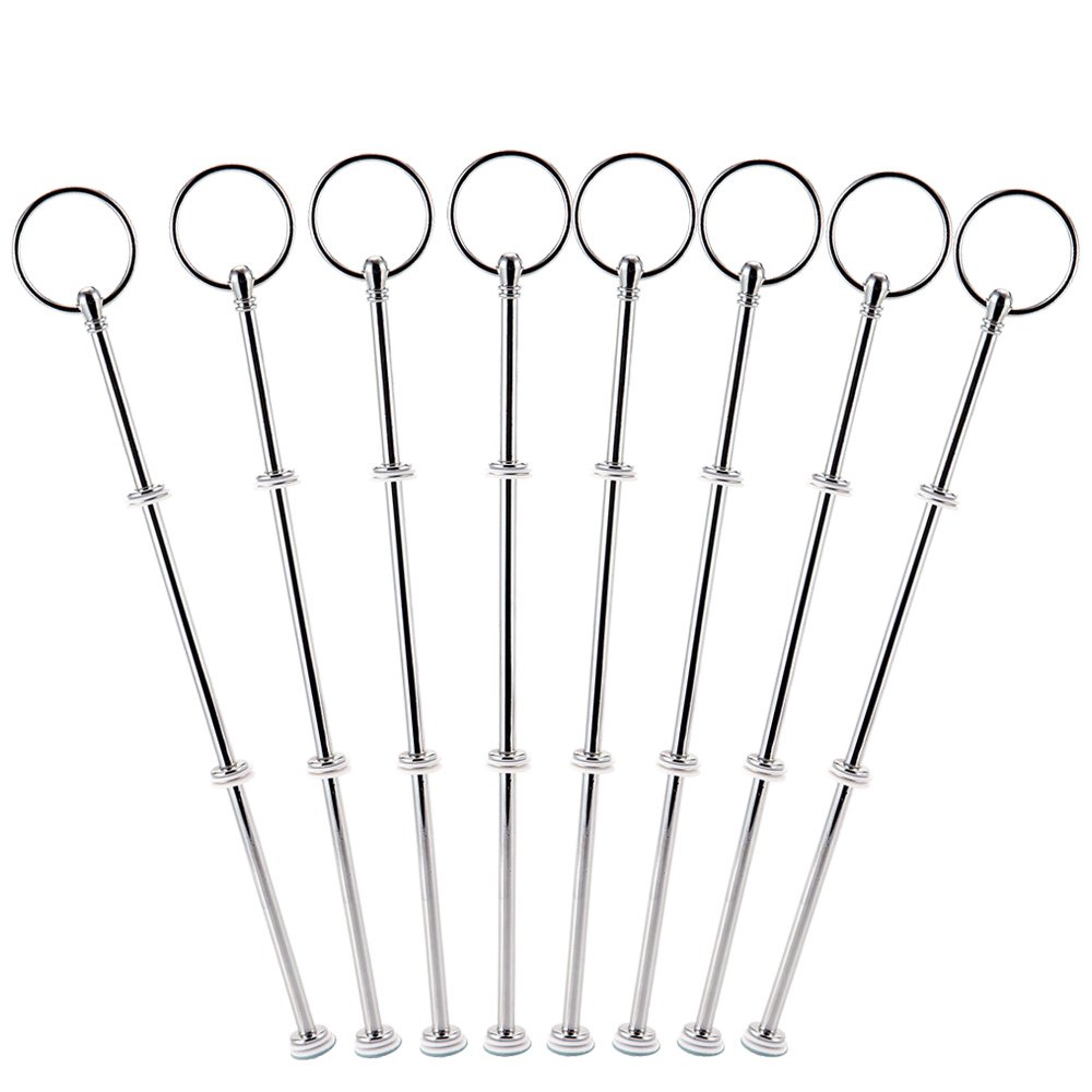 SurePromise 8 Sets 3 Tier Cake Plate Stand Handle Fittings Silver for Tea Shop Room Hotel
