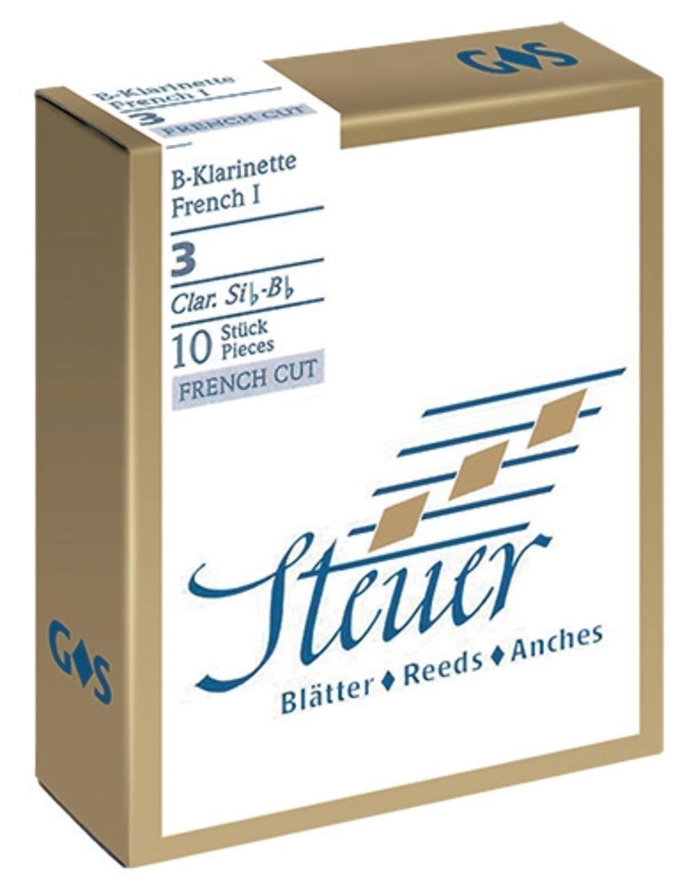 Steuer reed BB clarinet Solo White Line 3 French cut pack of 10