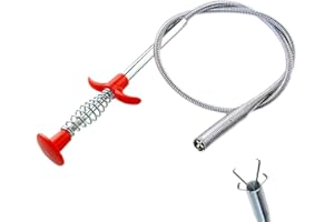 DOMEJO Flexible Grabber Claw Pick Up Reacher Tool With 4 Claws Bendable Hose Pickup Reaching Assist Tool for Litter Pick, Home Sink, Drains, Toilet (24 inch)