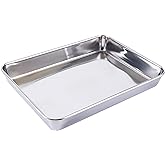 Sheet Pan,Cookie Sheet,Heavy Duty Stainless Steel Baking Toaster Oven Jelly Roll Pan,Deep Edge,Superior Mirror Finish, Dishwasher Safe (16x12.5x2.35 inch)