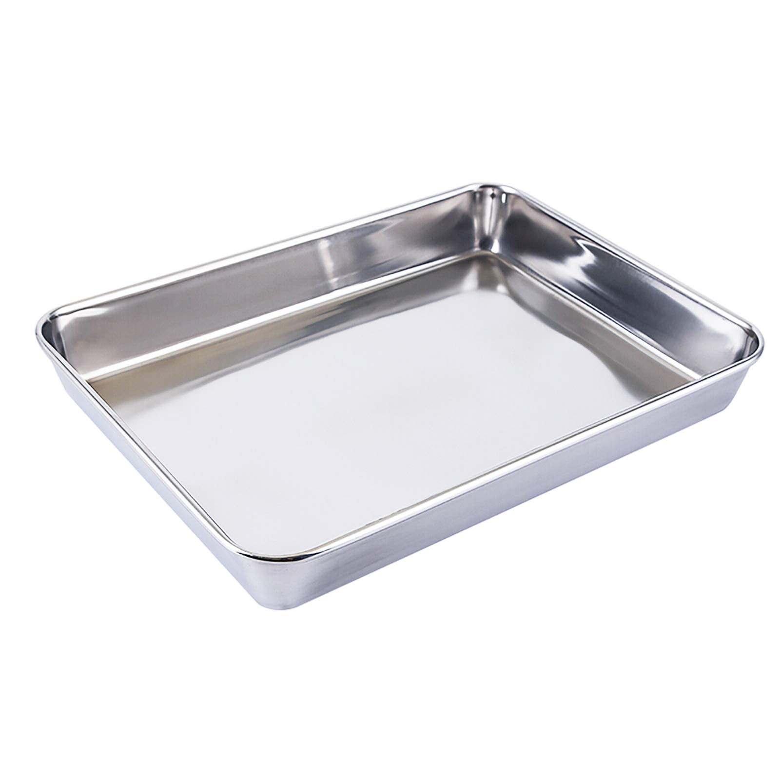Photo 1 of Sheet Pan,Cookie Sheet,Heavy Duty Stainless Steel Baking Pans,Toaster Oven Pan,Jelly Roll Pan,Barbeque Grill Pan,Deep Edge,Superior Mirror Finish, Dishwasher Safe (16.2x12.6x2.4 inch)