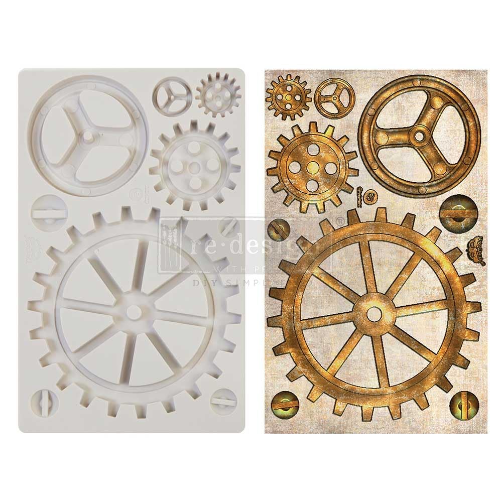 PRIMA MARKETING INC, Silicone, Multicolored, Finnabair-Moulds-Large Gears-1 pc, 5x8 in