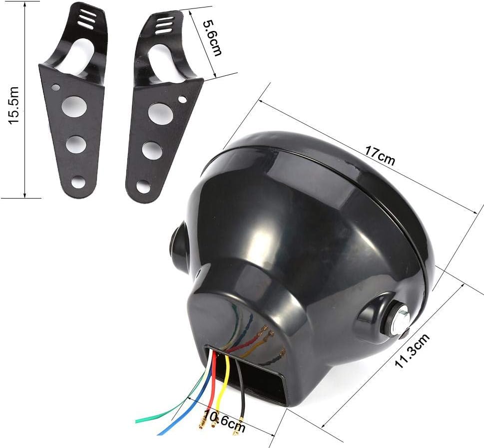 Motorcycle LED Headlight, 7 inch Universal 12V H4 35W Round Motorcycle Yellow LED Headlight with Black Bracket - Image 5