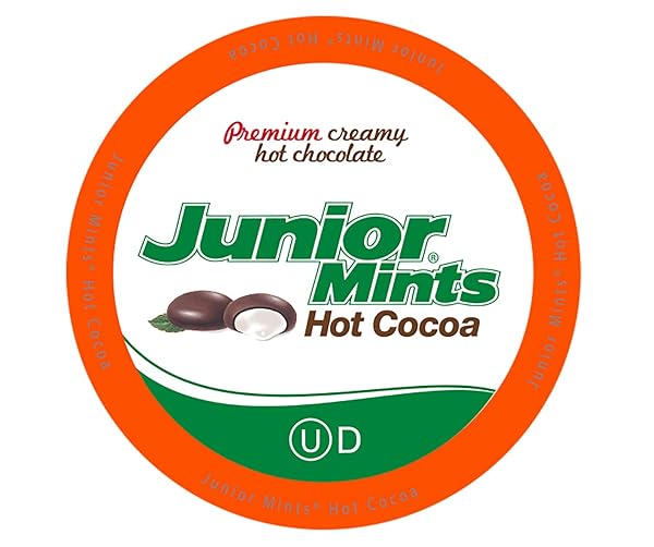 JUNIOR MINTS HOT COCOA PODS, CHOCOLATE MINT FLAVOR, COMPATIBLE WITH KEURIG K-CUP BREWERS, 12 COUNT – REFRESHING MINT AND CHOCOLATE DELIGHT