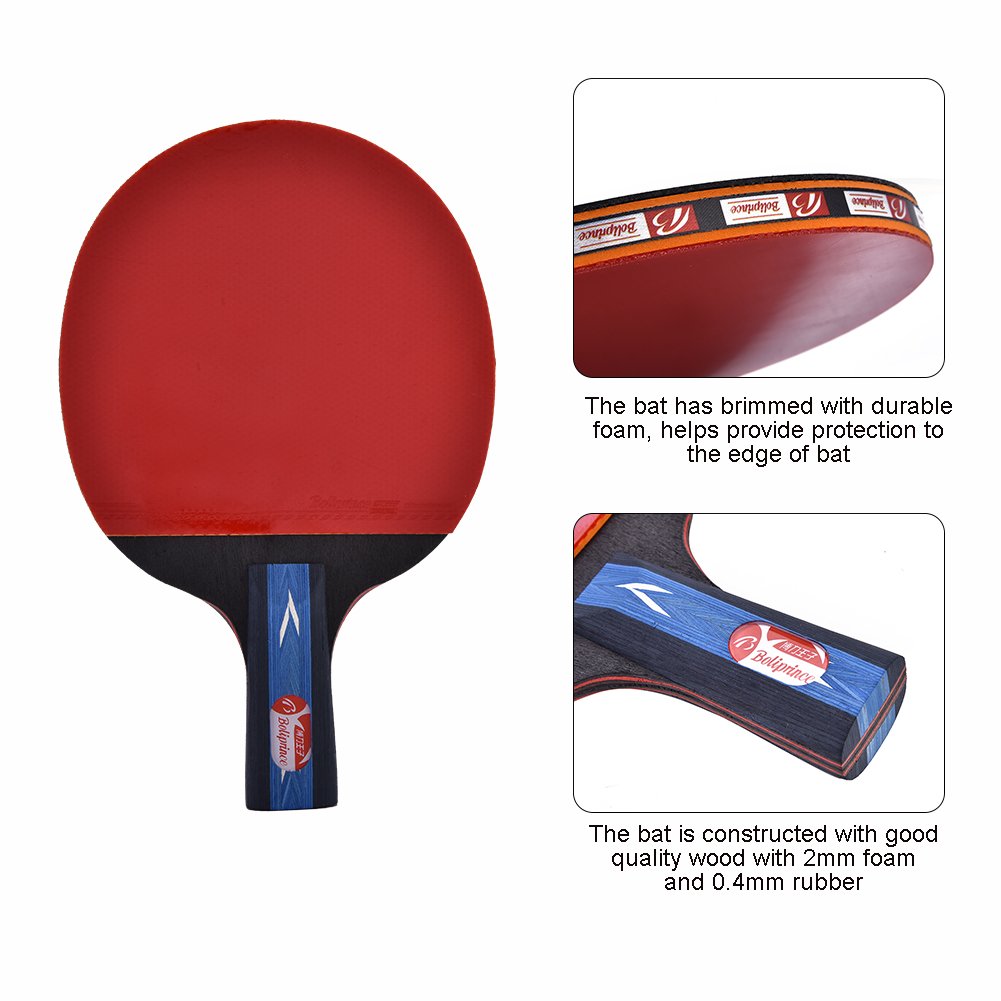 Shake Hands Grips Pingpong Paddle with 2 Bats ITTF Table Tennis Racket