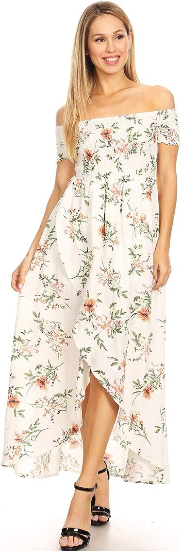 Anna-Kaci Women's Casual Floral Smocked 
