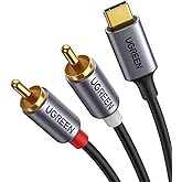 UGREEN USB C to RCA Audio Cable Type C to 2RCA Male Jack Plug Adapter Car Auxiliary Stereo Speaker Amp Cord Compatible with iPhone 17 16 Pro Max/16 Pro/16 Plus, iPad Pro, Galaxy S25, Pixel 10 Pro, 5FT