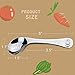Curved Baby Spoon Toddler Utensils Stainless Steel for Right Handed, AYADA First Training Self Feeding Metal Weaning Spoon Safe Kids Silverware Children Tableware with Cute Rabbit Carrot (1 Piece)