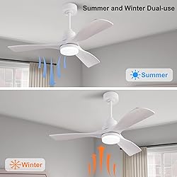 OMYU 42 Inch Ceiling Fans with Lights, ABS