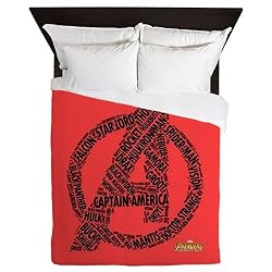 CafePress Avengers Infinity War Names Queen Duvet Cover, Printed Comforter Cover, Unique Bedding, Microfiber