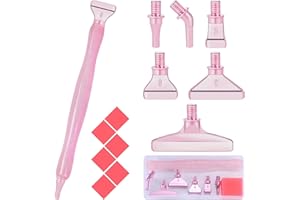 SNEWVIE Diamond Painting Pen Accessories Tools Set,1PCS Glitter Diamond Art Pen and 6Pcs Metal Screw Thread Multi Placer Tips,Resin Diamond Painting Drill Pens for DIY Diamond Art