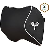 Grin Health memory foam Orthopedic Car Neck Rest Pillows Ultrasoft Neck Support Pillow for Car -Relieves Neck Pain, Superior Headrest Pillow for Car Seat, Neckrest Cushion, (Large, Black, Pack of 2)