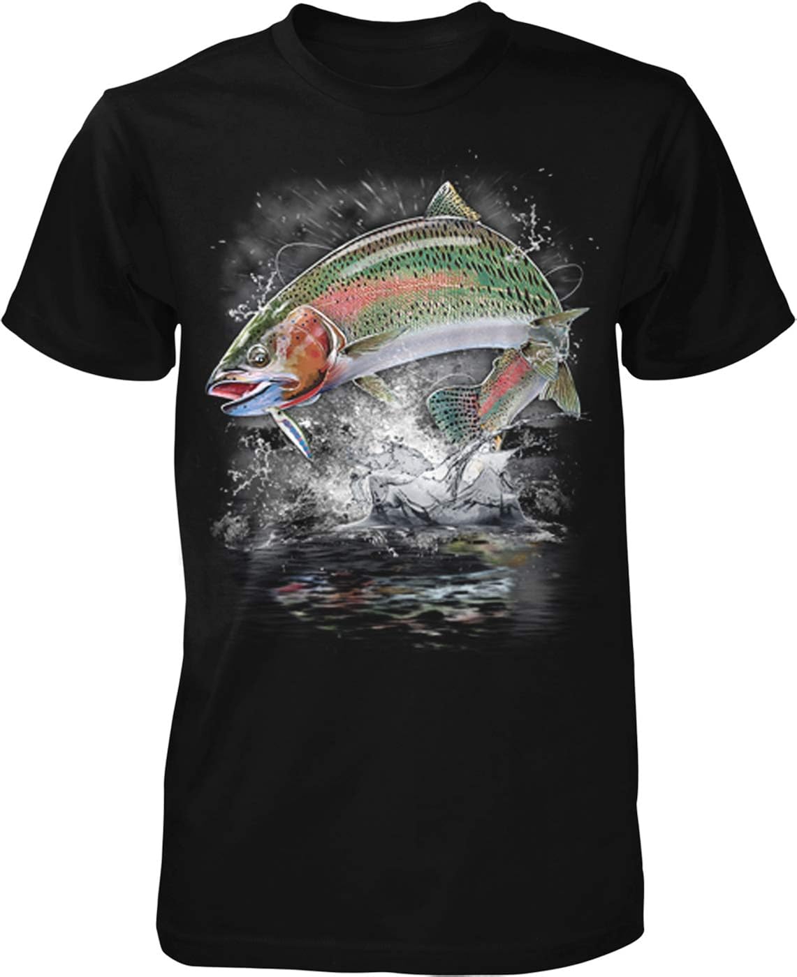 Hoodteez Rainbow Trout, River Trout Men's TShirt Clothing