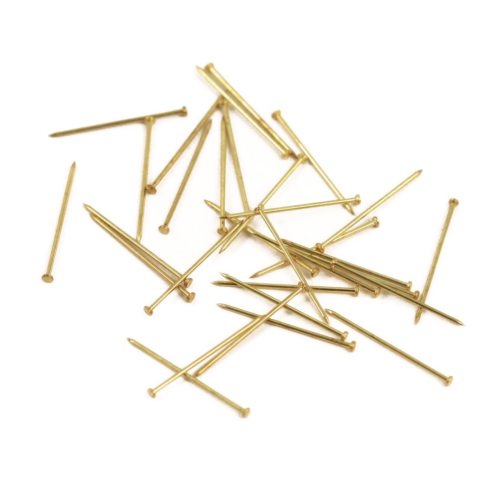 Rayher 2105600 Pins, 18 mm, brass, box 50 g (approx. Pack of 950