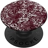 Burgundy Lace Vintage Pattern PopSockets Adhesive PopGrip